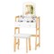 White Adjustable Height Vanity Desk Set with 3-Color LED Lighted Mirror and Storage Drawers
